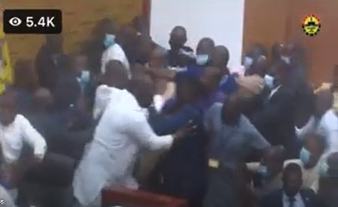 VIDEO: Sports Minister receives heavy punches as MPs trade blows in parliament
