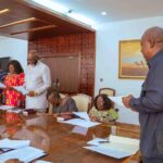 President Mahama swears in news National APRM Governing Council