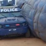 Kasoa: Newly Acquired Police Armoured Vehicle Damaged in Accident at Akotsi