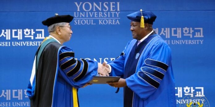 Mahama receives honorary PhD from Yonsei University in South Korea